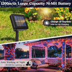 Red White and Blue Solar Lights, 800 LED 335ft Patriotic Solar Lights Outdoor, with Reel Design 8 Modes Auto On/Off Remote IP65 Waterproof,4th of July Light for Patio Garden Tree Decor - Image 5