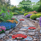 Landical 3 Pcs Stepping Stones, Walkway Decorative Stone, Ladybug - Image 5