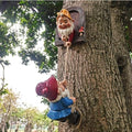 Climbing Gnomes Tree Faces Decor Outdoor for Yard - Cute Gnome Garden Statue Art Resin Dwarf Sculpture for Outdoor Decoration Ornaments by DDLUZQual