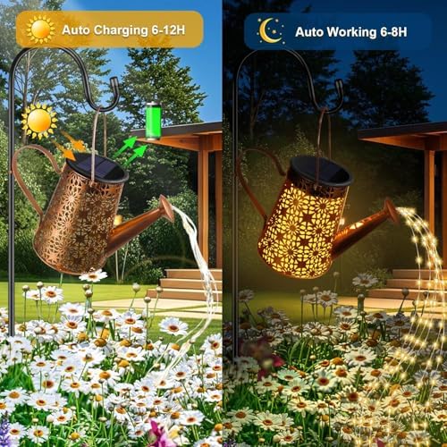 Forlivese 2PCS Solar Watering Can with Lights, Solar Lights Outdoor - Image 4