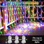 Lovelite 10ft x 10ft Net Lights, 280LED Gazebo Lights Outdoor 8 Modes Timer, Waterproof Connectable Christmas Light Clear Wire Large Size for Bushes Patio Pergolas Garden Holiday Party - Mulicolor - Image 4