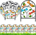 Yaocom 6 Pack Dragonfly Garden Fence 16.5" H x 11.8" W Metal Border by Yaocom