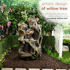 Alpine Corporation WIN1398 Outdoor Cascading Willow Tree Floor Fountain with Cool White LED Lights, 53" Tall - Image 4