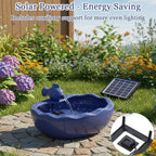 Solar Water Fountain, 11 inch Ceramic Koi Fountain, Blue Glazed Finish, Outdoor Solar Garden Fountain, Solar Powered Fountain for Garden, Tabletop, Balcony, Patio, Deck - Image 5