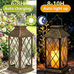 Yowin 2 Pack 9" Solar Lanterns Outdoor Waterproof with Flickering Candle - Image 5