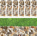 River Rock Stepping Stones Outdoor for Garden Walkway, 6 Pcs 12" L x 4" W Rectangle Shape Paver Step Stones Polished Pebble River Stone Mat for Yard Lawn Patio Pathway Walk Way - Multi-Color by dojobkinb