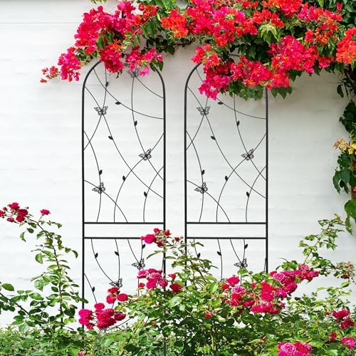 Garden Trellis for Climbing Plants Outdoor, 2-Pack 86" Metal Rustproof - Image 2