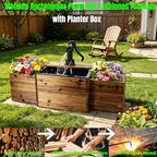 NestNature Solar Outdoor Water Fountain|Wood Water Feature for Garden Decor - Image 6