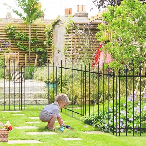 36” x 12’ No-Dig Metal Garden Fence with Stakes, Panels Fencing for Dogs - Image 2