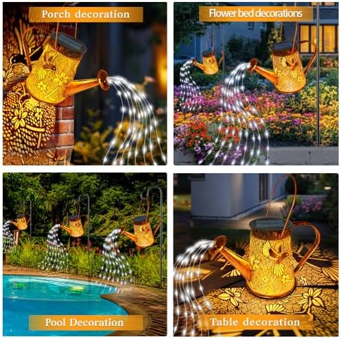 Solar Watering Can Lights, Hummingbird Gifts for Women Mom Grandma Birthday, Waterproof Outdoor Garden Decor Large Hanging Solar Lanterns Garden Lights for Patio Porch Yard Flowerbed Pathway - Image 5
