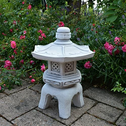 Asian Pagoda Lantern Statue Zen Garden Handmade Decoration Concrete Lantern Figurine Creative Outdoor Decor Gray - Image 4