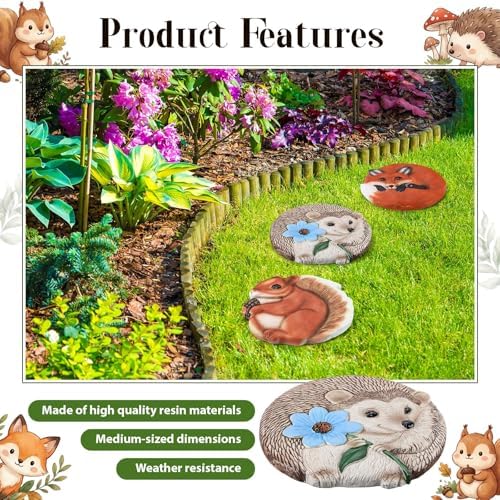 Cinnvoice 3 Pack Animal Stepping Stones Outdoor for Garden, 10 Inches - Image 3