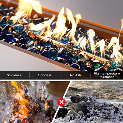 Onlyfire 10 lbs Fire Glass Diamonds 1 Inch, Reflective Fire Pit Glass Rocks - Image 4