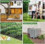 15 Panels Garden Fencing Animal Barrier with Lock, 33 in(H) X 36 ft(L) Dog Fence Outdoor for Yard Rustproof No Dig Decorative Tall Garden Fences Metal Wire Panel Border Rabbit Ground Stakes Fencing - Image 6
