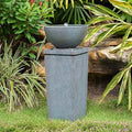 35.5 Inch Polyresin Zen Bowl Fountain, Outdoor Water Feature for Garden by Noeko