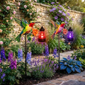 2 Pack Hummingbird Solar Garden Lights Waterproof Outdoor Metal Stakes with Solar Lantern Gifts for Women Mom Grandma Birthday for Path Yard Patio Porch Lawn (Multicolor, Green Hummingbird) by Cynzia