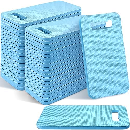 Riakrum 40 Pcs Garden Kneeling Pad Garden Knee Pad Thick Foam Knee Mat Waterproof Cushion for Kneeling Multi Functional and Church Kneeler for Praying, Baby Bath, Yoga, 15.4 x 6.7 Inch (Blue) by Riakrum
