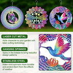 3 Pack Stainless Steel Wind Spinner Butterfly Dragonfly Hummingbird for Yard and Garden 12 Inch 3D Metal Wind Spinner Hanging Outdoor Porch Decor Art Kinetic Sculptures for Indoor Outdoor Decorations - Image 4