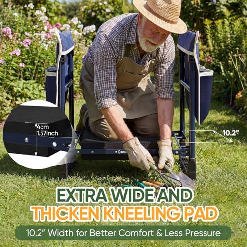 Garden Kneeler and Seat, Foldable Heavy Duty w/Soft Kneeling Pad - Image 4