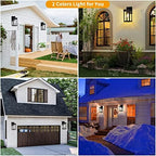 Solar Wall Lights Outdoor with 3 Lighting Modes & Motion Sensor, Solar Porch Light with 2 Bulbs, Waterproof Outdoor Wall Sconce Lantern Light Fixture for Garage Porch Shed Barn Garden Yard Front Door - Image 2