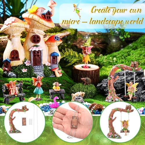 HyDren 100 Pcs Mushroom House Fairies Miniatures Figures Garden Accessories - Image 5