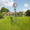 Garden Windmill for Yard Decor 8 ft, Tall Metal Windmill with Spinning Blades, Weather-Resistant Outdoor Windmill for Lawn, Farmhouse, Rustic & Farm Decor, Grey by Unknown