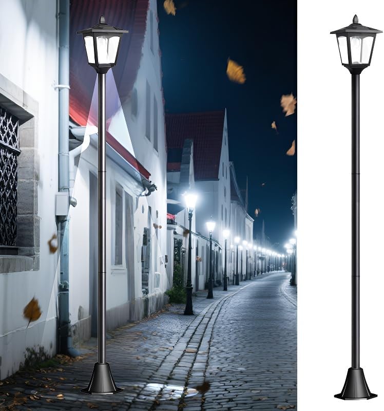 67 Inch Outdoor Solar Lamp Post Light, Adjustable Waterproof LED Pathway Light for Garden Yard Patio Lawn by Unknown