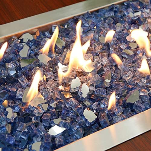 GRISUN 20 Lbs Fire Glass 1/2 Inch for Fire Pit, Pacific Ocean Blue - Image 2