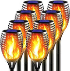 Large Solar Torch Light with Flickering Flame, 8 Pack by Awethone