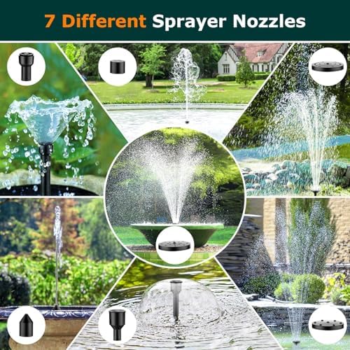 POPOSOAP Solar Fountain Pump, 45W Solar Pond Pump Kit with 340GPH Flow Rate Adjustable, PVC Tubing Solar Powered Water Pump for Outdoor Fountains, Garden, Ponds, Pools, Fish Tank, Backyard P145H - Image 5