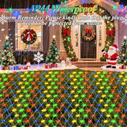 Lovelite 10ft x 10ft Net Lights, 280LED Gazebo Lights Outdoor 8 Modes Timer, Waterproof Connectable Christmas Light Clear Wire Large Size for Bushes Patio Pergolas Garden Holiday Party - Mulicolor - Image 6