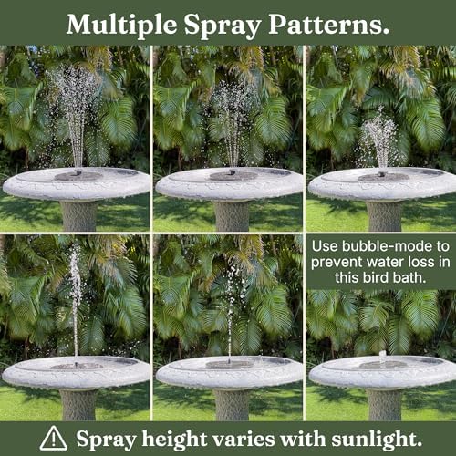 Pedestal Birdbath with Solar Fountain, Resin Stone Composite Outdoor Garden Decor, Standing Bird Bath for Outside Patio Yard, 23-Inch Tall, Garden Fountain, Resin Bird Baths, Hummingbird Bowl - Image 6