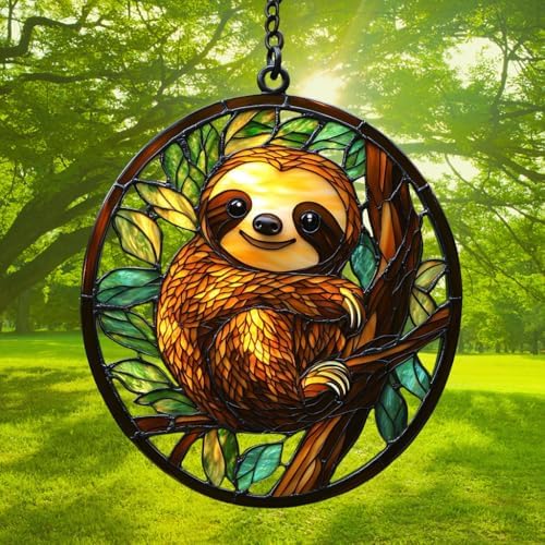 Sloth in Jungle Acrylic Suncatcher - Image 3