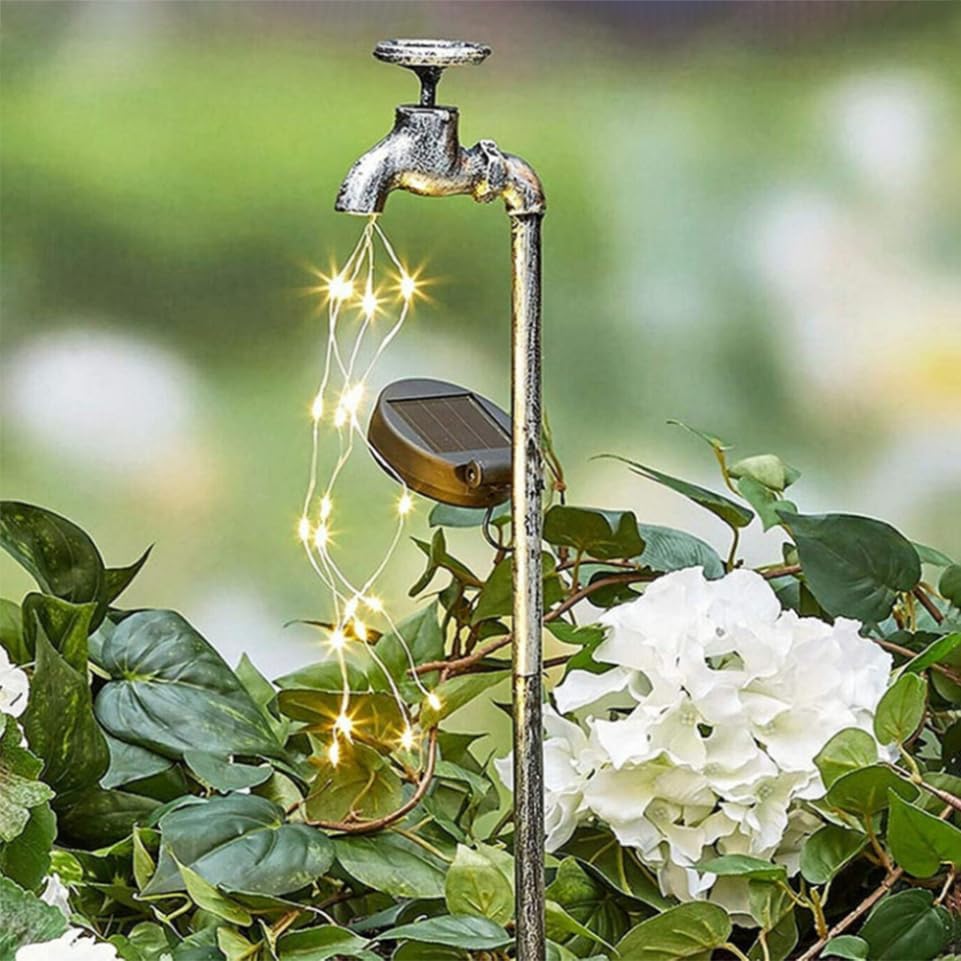 Milisten Solar Garden Planter Lights Retro Iron Design Outdoor Solar Watering Can Decoration for Lawn Patio and Garden Decorative and Landscape - Image 7