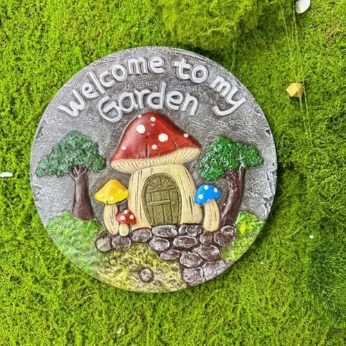 GZHERVICES Stepping Stone Ornaments for Courtyard Decor, Garden Landscape Stepping Stones and Lawn Walkway Pads, Decorative Garden Stones and Patio Path Pavers(Multi-Colored-A) by GZHERVICES
