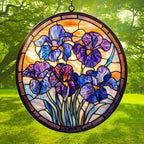 Purple Iris Acrylic Suncatcher - Image 3