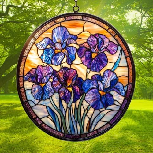 Purple Iris Acrylic Suncatcher - Image 3