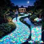 Colorful Glow-in-the-Dark Garden Stones, 2026 New Night Guide Glowing Pebbles,Beautiful Luminous Stepping Stones Glow Rocks for Walkway Patio Yard Landscaping, Fish Tank Aquarium Decor(Orange,800pcs) by Unknown