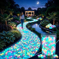 Colorful Glow-in-the-Dark Garden Stones, 2026 New Night Guide Glowing Pebbles,Beautiful Luminous Stepping Stones Glow Rocks for Walkway Patio Yard Landscaping, Fish Tank Aquarium Decor(Blue,400pcs) by Unknown