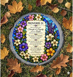 Magnolia Garden 10-Inch Proverbs 31 Bible Verse - Faux Stained Glass Religious Garden Stone, Weather-Resistant Resin Pathway Accent, Inspirational Christian Floral Outdoor Yard Decor & Walkway Plaque - Image 6