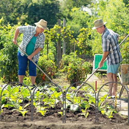 Garvee Decorative Garden Fence Panels 8-Pack, 20"x26" Black Metal Arched Border for Flower Bed Edging, Rustproof No-Dig Animal Barrier for Dogs, Rabbits, Patio & Yard Outdoor Decor - Image 6