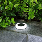 Solar Ground Lights 4 Pack, 8LED Solar Disk Lights Outdoor Solar Lights, Waterproof Atmosphere in-Ground Lights Solar Garden Lights for Landscape Deck Walkway Outdoor(White Light) - Image 2