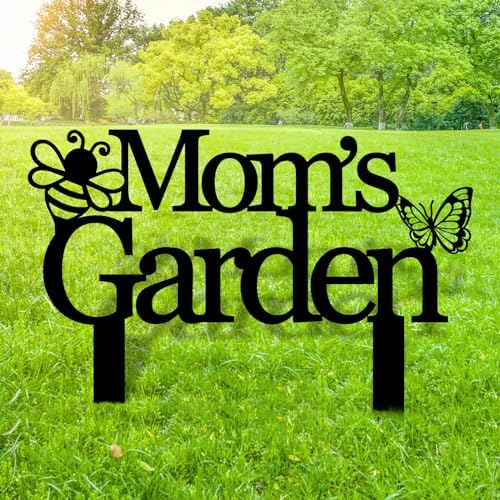 Custom Garden Sign, Personalized Bee Butterfly Art Garden, Metal Stake Gardener Name Sign, Gardens Plaque, Yard Art Decor, Mother's Day Present by MBKJCUSTOM