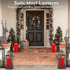 NURADA 8" x 4" Large Outdoor Flameless Candles - Waterproof LED Pillar Flickering Candle Battery Operated with Timer Remote Control for Patio Porch Christmas Decor - 2 Pack Red - Image 6