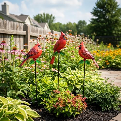 Cardinal Bird Yard Outdoor Decoration Stakes Garden Statue Yard Decor - Image 5