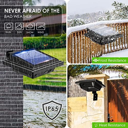 Gutter Solar Patio Decor Lights, 40 LED Deck Outdoor Waterproof Fence for Wall Backyard Porch, Pool, Step Stairs, Yard, Garden, Pathway (6 Pack-Black, Warm White) - Image 7