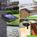 Gutter Solar Patio Decor Lights, 40 LED Deck Outdoor Waterproof Fence for Wall Backyard Porch, Pool, Step Stairs, Yard, Garden, Pathway (6 Pack-Black, Warm White) - Image 7