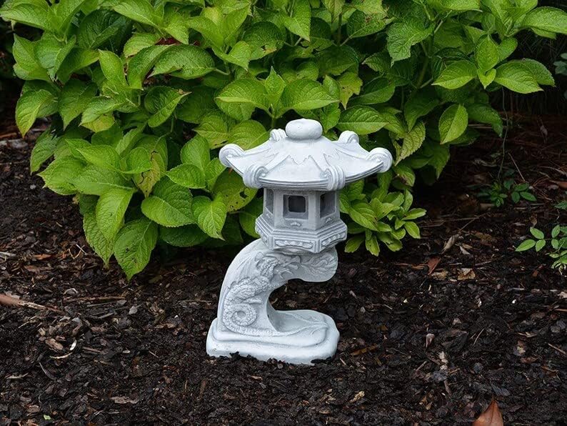 Concrete Pagoda Figurine Asian Garden Lantern Decoration Pagoda for Candles Sculpture Zen Garden Style - Image 4