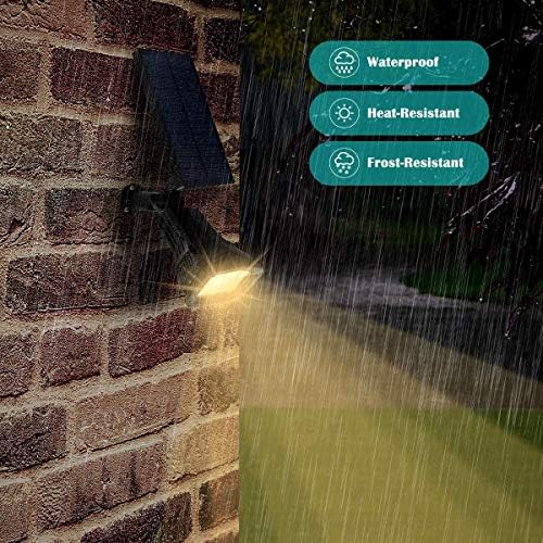 URPOWER Solar Lights Outdoor, Adjustable Solar Spot Lights Outdoor Spotlight 2-in-1 Waterproof Solar Landscape Lights Wall Light, Dusk-to-Dawn Solar Powered Lights for Yard, Garden (Warm White 2 Pack) - Image 5