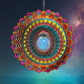 FONMY Solar Wind Spinner Mandala Flame 3D Stainless Steel Hanging Wind Spinners Worth Gift Christmas Decoration Indoor/Outdoor Garden Décor Kinetic Yard Art 12 Inches Multi Red Wind Sculpture by FONMY